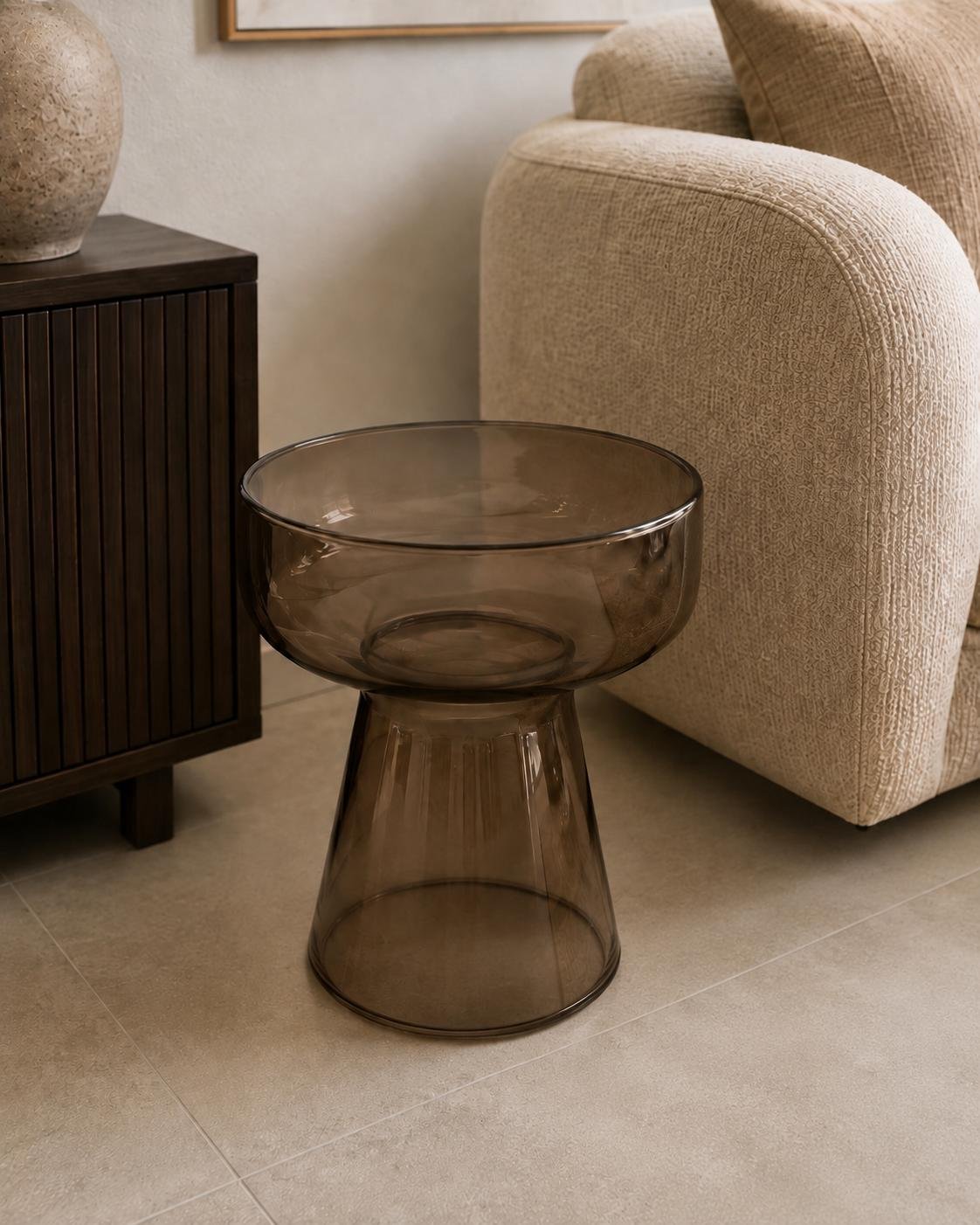 Luna Smoke Glass Side Table