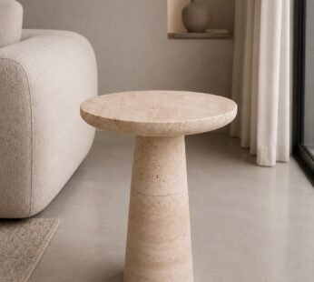 Travertine Side Table