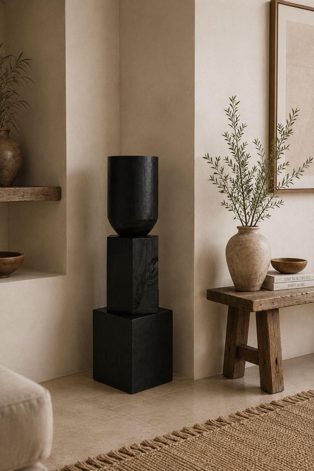 פסל דקורטיבי BLACK TOTEM